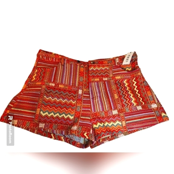 NWT Cider Women's Retro Boho 3X Short Short ,zips belt loops new - Picture 13 of 16